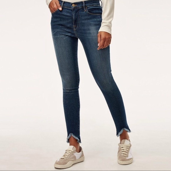 Frame Denim Denim - Frame Le High Skinny Frayed Triangle Hem Jeans in Sulham